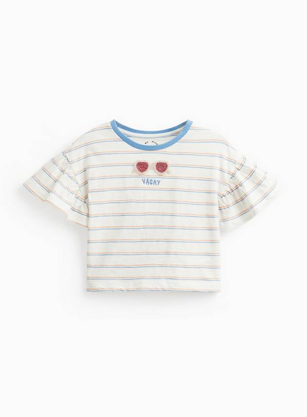 Blue Vacay Logo Stripe T-Shirt 5-6 years